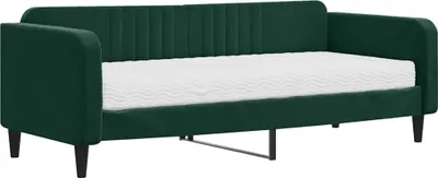 Productafbeelding van vidaXL Dagbed met matras, donkergroen, 90x200 cm, fluweel