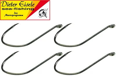 Produktbild von Dieter Eisele Kohlenstoffstahl Naturköder Haken - 4 Angelhaken, Größe:12/0