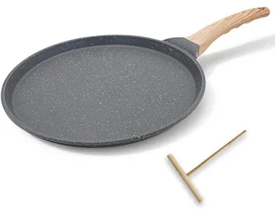 Productafbeelding van Koekenpan voor pannenkoeken/crepes, met deegverspreider, antiaanbaklaag, zwart, 25 cm