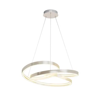 Produktbild von Lucande LED-Hängeleuchte Gunbritt, Ø 80 cm, silber, dimmbar