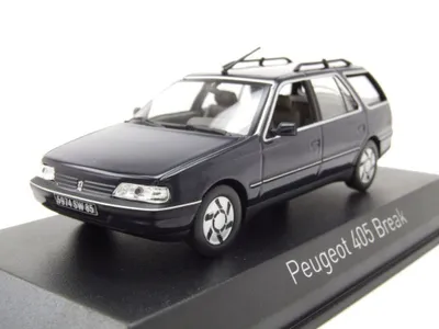 Produktbild von Peugeot 405 Break Kombi 1991 dunkelblau Modellauto 1:43 Norev