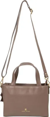 Productafbeelding van Marc Picard Leer schoudertas schoudertas Umbria Tote Bag Taupe