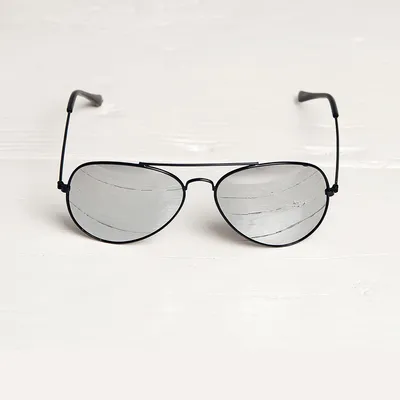 Produktbild von Pilotenbrille - Sonnenbrille - M - silber verspiegelt 01