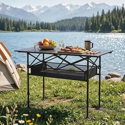 Imagen del producto de Mesa plegable de aluminio para camping. Mesa plegable para acampar