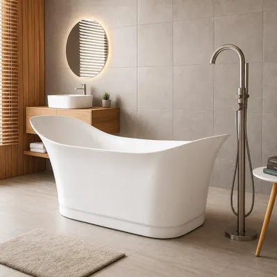 Obrázek produktu pro Badplaats Vana Santa Fé 170 x 78 x 82 cm – Volně Stojící Vana – Lesklá Bílá