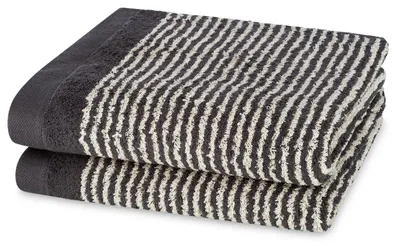 Produktbild von Ross Walk-Frottier Handtücher Querstreifen 4840 Handtuch 50x100 cm schiefer-natur