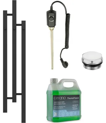 Immagine prodotto di Set di radiatori elettrici da bagno Fabiano - 300W - nero opaco - 1200x220 mm