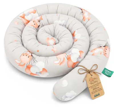 Zdjęcie produktu dla Ochraniacz na łóżeczko dla niemowląt Totsy Baby XXL, poduszka do łóżeczka, poduszka do karmienia, rolowany ochraniacz na łóżeczko