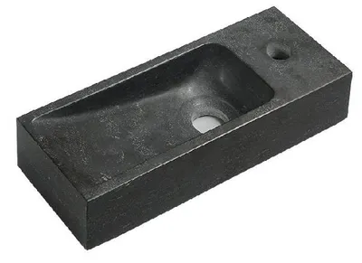 Produktbild von Sapho Blok - Handwaschbecken 380x140 mm, ohne Überlauf, Hahnloch, Anthrazit 2401-31