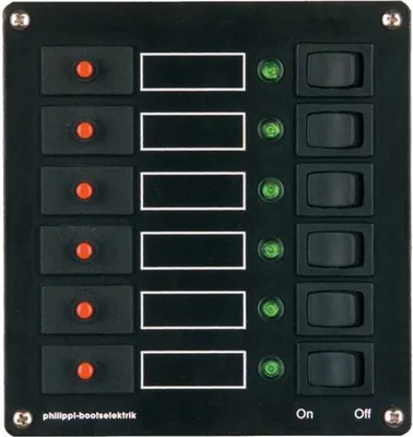 Immagine prodotto di Pannello di commutazione Philippi 12V/24V a 6 vie STV 106