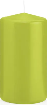 Produktbild von Stumpenkerzen Apfelgrün 130 x 68 mm, 12 Stück, 48 Stunden Brenndauer, Deutsche Qualitätsker