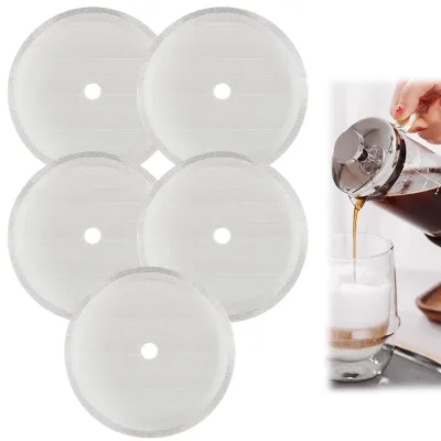 Productafbeelding van 5 stuks vervangfilters voor French Press 1 liter, RVS filter voor koffiezetters