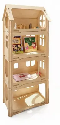 Image de Baavi Maison de poupée en bois empilable 3+1