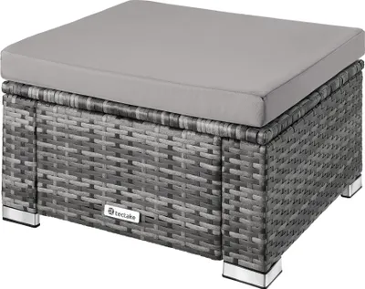Produktbild von tectake® Rattan Sitzhocker Bitonto widerstandsfähig 53 x 53 x 26 cm