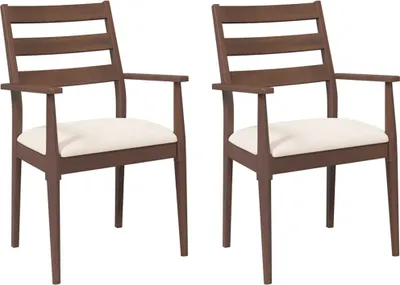 Produktbild von vidaXL Esszimmerstühle mit Kissen 2 Stk. Braun Massivholz Gummibaum