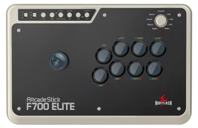 Arcade Stick F700 Elite mit Sanwa-Tasten und Joystick, schwarz/grau