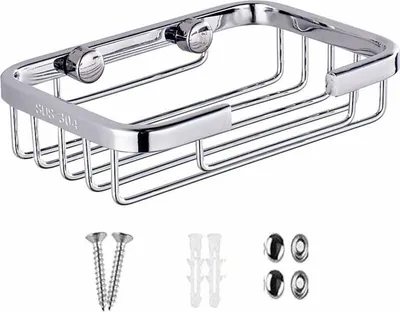 Produktbild von Robuster Seifenhalter aus Edelstahl 304, wandmontierte Seifenablage, Duschseifenspender, Schwammhalter für Bad und Küche