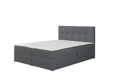 Obrázek produktu pro Ravio Boxspringbett Toronto 160x200 s úložným prostorem, čalouněná postel s matrací Bonell a topperem – luxus pro vaši ložnici, Gerra – popelavě šedá