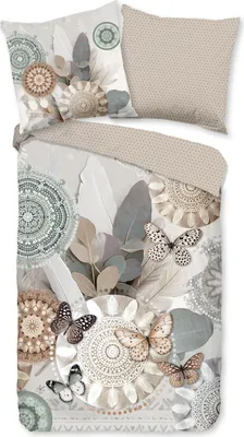 Produktbild von Duvet cover Hip 200x200 + 2* 80x80 cm - Mandalas with feathers and butterflies