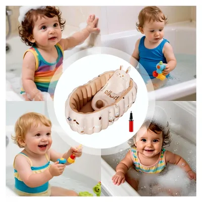 Produktbild von Aufblasbare Badewanne für Reisen, rutschfest, faltbar, tragbar, für Kleinkinder, Zuhause, Camping