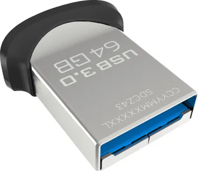 Produktbild von SanDisk Ultra Fit, 64 GB, USB Typ-A, 3.2 Gen 1 (3.1 Gen 1), 150 MB/s, Kappe, Schwarz