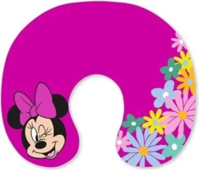 Produktbild von Dunkles Disney-Reisekissen. rosa - Minnie Maus und Blumen