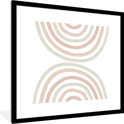 Produktbild von MuchoWow® Gerahmtes Poster Regenbogen - Design - Pastell 40x40 cm - Poster mit Schwarzem Bilderrahmen Wandposter Rahmen Foto Bilder - Poster - Plakat im Rahmen