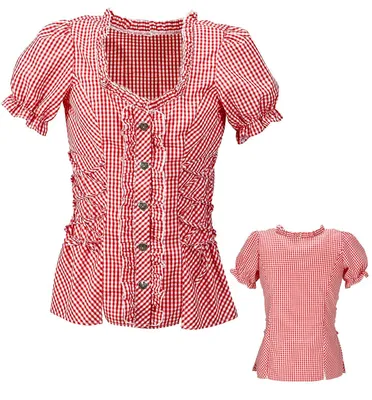 Produktbild von Trachtenbluse Amy rot-weiß kariert
