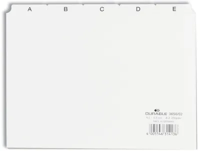 Produktbild von Leitregister A-Z A5quer PP 25-teilig weiß Packung mit 25 Stück