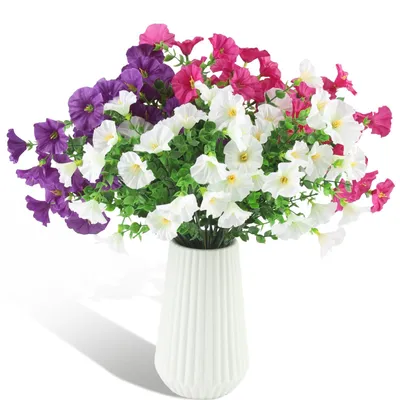 Image de Fleurs artificielles - Plantes décoratives d'apparence naturelle pour l'extérieur - Lot de 6 bouquets
