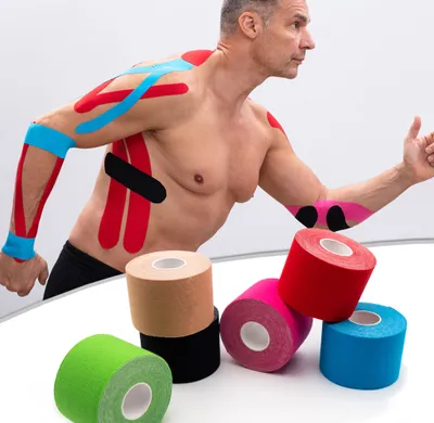 Produktbild von axion® Kinesiologie-Tapes 6 Stück selbstklebend - Wasserfeste Tapes in 6 Farben