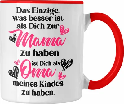 Produktbild von Trendation - Mutter Geschenk Mama Tasse Muttertag Muttertagsgeschenk Mama Tasse Spruch Kaffeetasse Spruch (Rot)