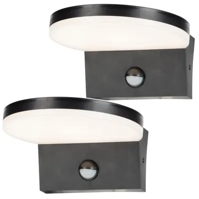 Imagen del producto de 2 lámparas de pared exteriores Rabalux con sensor de movimiento, 9W, color , modelo Batida