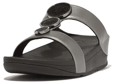 Produktbild von FITFLOP FitFlop Halo Bead-Circle Metallic H-Bar Slides SCHWARZ 41
