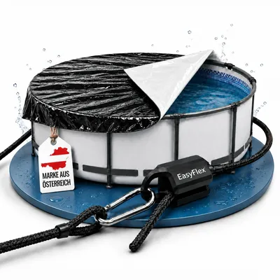 Produktbild von Poolabdeckung 5x5 m - Silofolie mit EasyFlex®-Verschluss – Algenfrei - Einfache Allein Montage - für Aufstellpools bis Ø 420 cm