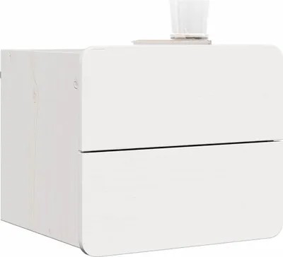 Produktbild von vidaXL Nachttisch 2 pcs Weiß 39 x 34 x 33 cm Massivholz Kiefer