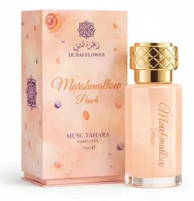 Obrázok produktu pre Dubai Flower Musk Tahara Marshmallow Peach 12 ml parfumový extrakt bez alkoholu pre ženy