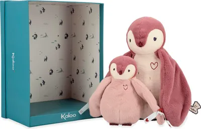 Image de Kaloo Doudou pingouin rose - Complices Duo peluche Set cadeau