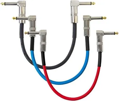Imagen del producto de keepdrum GC028: Cable de conexión con conector jack, 30 cm, 3 colores, paquete de 3 unidades