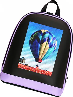 Produktbild von LED-Rucksack, Smart-Screen-Outdoor-Reisetasche mit BT-App-Steuerung und hochklarem Display, DIY für Unterhaltung und Gewerbe, Lila