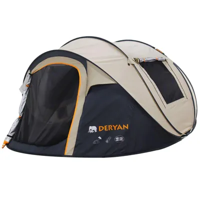 Produktbild von DERYAN Pop-Up Zelt 4 Personen - 8000 mm Wassersäule - UV50+ - Sand