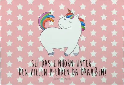 Produktbild von Mr. & Mrs. Panda Glasschneidebrett Einhorn Stolzieren - Rot Pastell - Geschenk, Freundin, Schneidebrett, Pferd, Einhörner, Unicorn, Servierplatte, Vesperplatte, Glas
