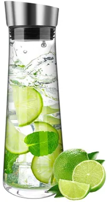 Productafbeelding van Glazen Waterkaraf met Siliconen Deksel, 1 Liter