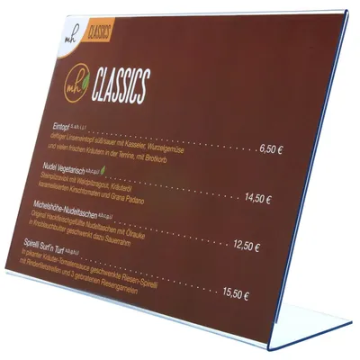 Produktbild von L-Ständer Acrylglas Prospektaufsteller A4 Querformat