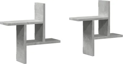Obrázek produktu pro vidaXL Nástěnné police 2 ks. Betonová šedá 38x12x38 cm Materiál na bázi dřeva