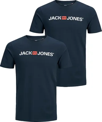 Produktbild von Rundhals T-Shirt 2-er Stück Pack Kurzarm Shirt Basic Set JJECORP |