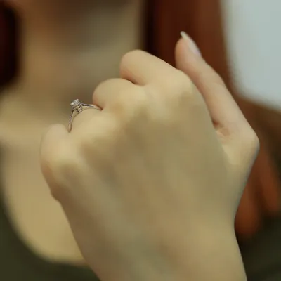 Produktbild von 0,16 Carat Diamant Solitär Ring Antragsring 585´er Weißgold
