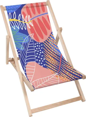 Produktbild von Dreamroots Liegestuhl klappbar Holz,Buchenholz bis zu 130kg,Sonnenliege klappbar mit 3stufiger Neigungsregulierung der Rückenlehne,AbstractHandDrawFlo
