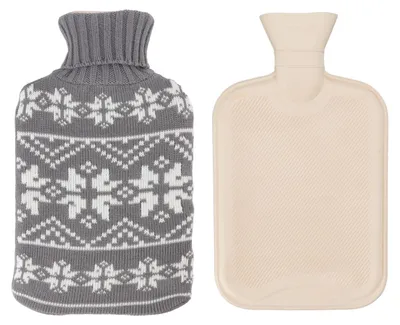 Produktbild von Wärmbeutel aus Gummi, große 2-Liter-Injektionsflasche mit Strickbezug für die Hand