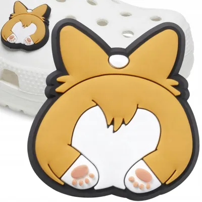 Image de Crocs Jibbitz, charms en forme de derrière de chien de race corgi, pour chaussures